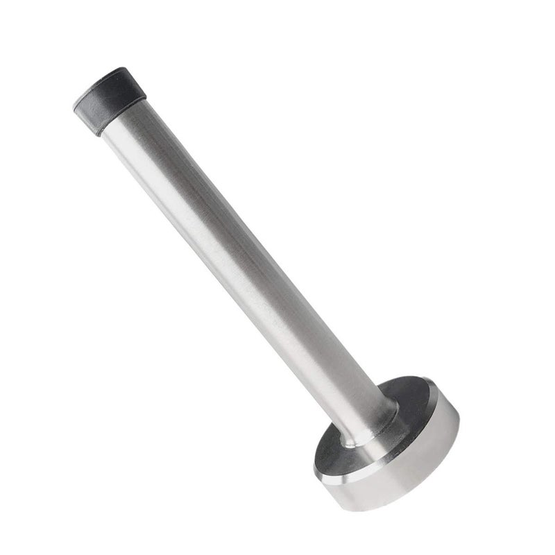 KOLAKO Door Stopper, Door Stops, 6 Inch Extra Long Doorstops, Stainless Steel Wall Protector, Sound Dampening Door Stopper Rubber Bumper Tip Door Holder Brushed Wall Door Mount Door Stop Silver 1 Packâ€¦ - Image 1